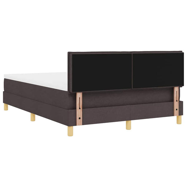 vidaXL Box Spring Bed with Pillows Dark Brown 140 x 200 cm Fabric