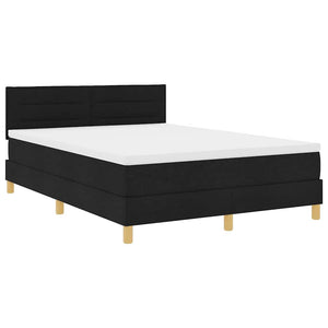 vidaXL Box Spring Bed with Pillows Black 160 x 200 cm Fabric