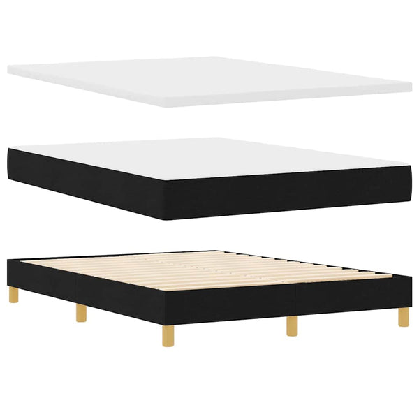 vidaXL Box Spring Bed with Pillows Black 160 x 200 cm Fabric