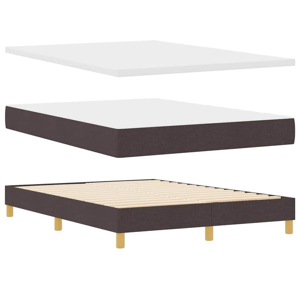 vidaXL Box Spring Bed with Pillows Dark Brown 160 x 200 cm Fabric