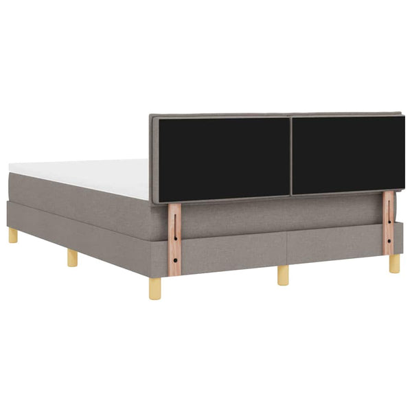 vidaXL Box Spring Bed with Pillows and Headboard Taupe 160 x 200 cm Fabric
