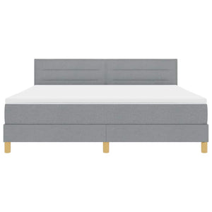vidaXL Box Spring Bed with Pillows Light Gray 180 x 200 cm Fabric