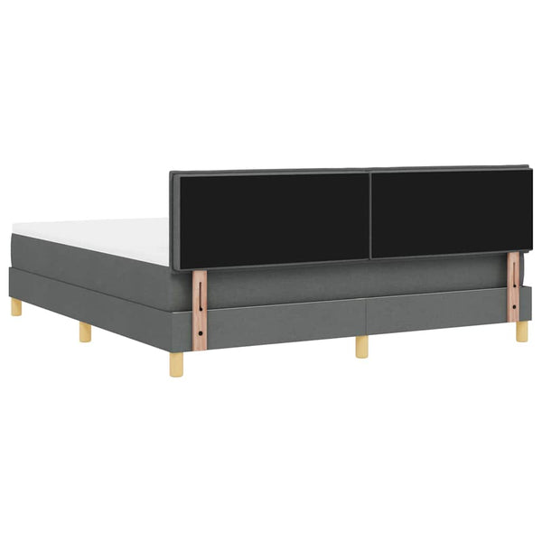 vidaXL Box Spring Bed with Pillows Dark Grey 180 x 200 cm Fabric