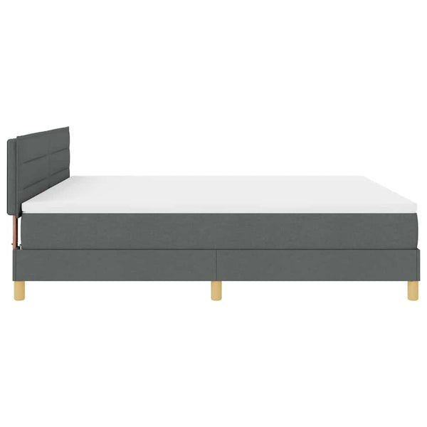 vidaXL Box Spring Bed with Pillows Dark Grey 180 x 200 cm Fabric