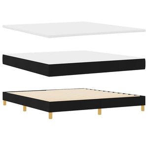 vidaXL Box Spring Bed with Pillows Black 180 x 200 cm Fabric