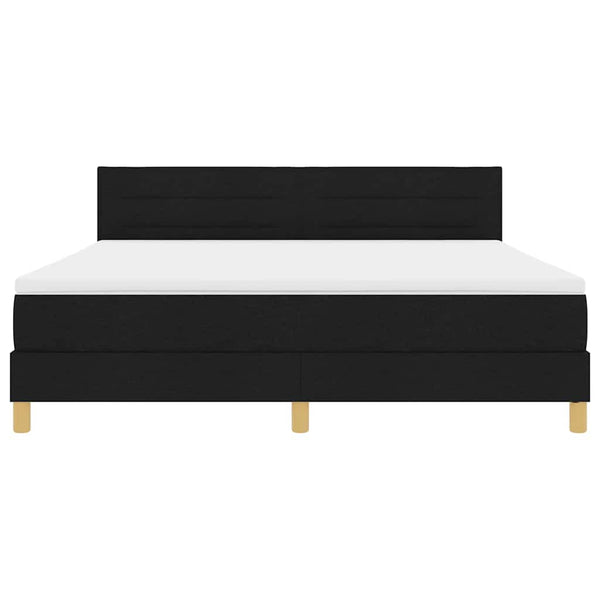 vidaXL Box Spring Bed with Pillows Black 180 x 200 cm Fabric