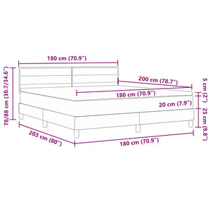 vidaXL Box Spring Bed with Pillows Black 180 x 200 cm Fabric