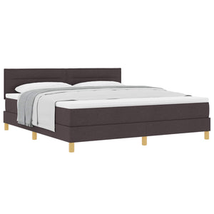 vidaXL Box Spring Bed with Pillows Dark Brown 180 x 200 cm Fabric