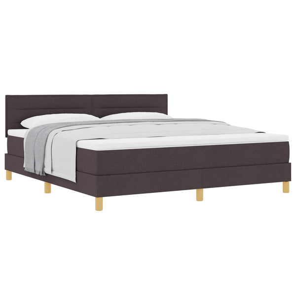 vidaXL Box Spring Bed with Pillows Dark Brown 180 x 200 cm Fabric