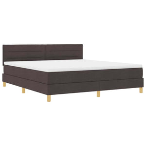 vidaXL Box Spring Bed with Pillows Dark Brown 180 x 200 cm Fabric