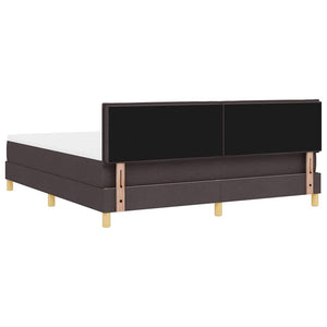 vidaXL Box Spring Bed with Pillows Dark Brown 180 x 200 cm Fabric