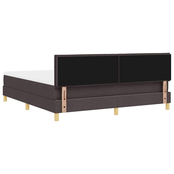 vidaXL Box Spring Bed with Pillows Dark Brown 180 x 200 cm Fabric