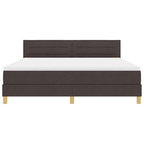 vidaXL Box Spring Bed with Pillows Dark Brown 180 x 200 cm Fabric