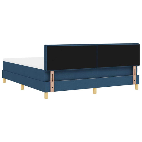 vidaXL Box Spring Bed with Pillows and Headboard Blue 180 x 200 cm Fabric