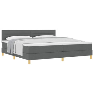 vidaXL Box Spring Bed with Pillows Dark Gray 200 x 200 cm Fabric