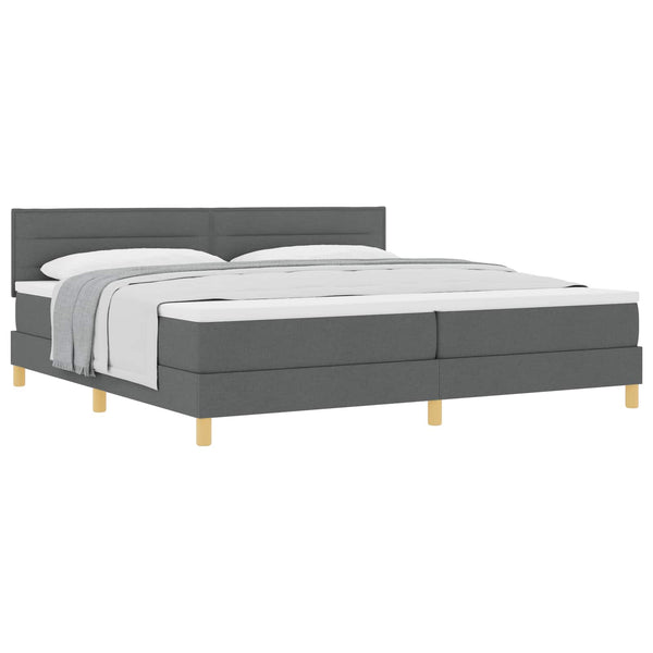 vidaXL Box Spring Bed with Pillows Dark Gray 200 x 200 cm Fabric