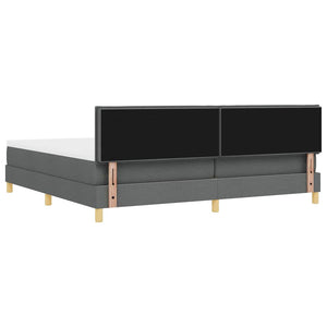 vidaXL Box Spring Bed with Pillows Dark Gray 200 x 200 cm Fabric
