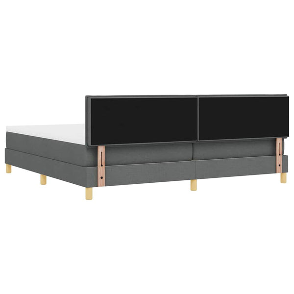 vidaXL Box Spring Bed with Pillows Dark Gray 200 x 200 cm Fabric
