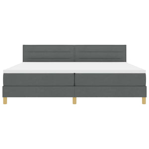vidaXL Box Spring Bed with Pillows Dark Gray 200 x 200 cm Fabric