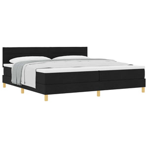 vidaXL Box Spring Bed with Pillows Black 200 x 200 cm Fabric