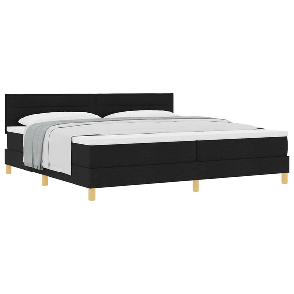 vidaXL Box Spring Bed with Pillows Black 200 x 200 cm Fabric