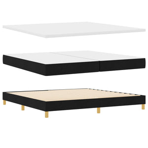 vidaXL Box Spring Bed with Pillows Black 200 x 200 cm Fabric