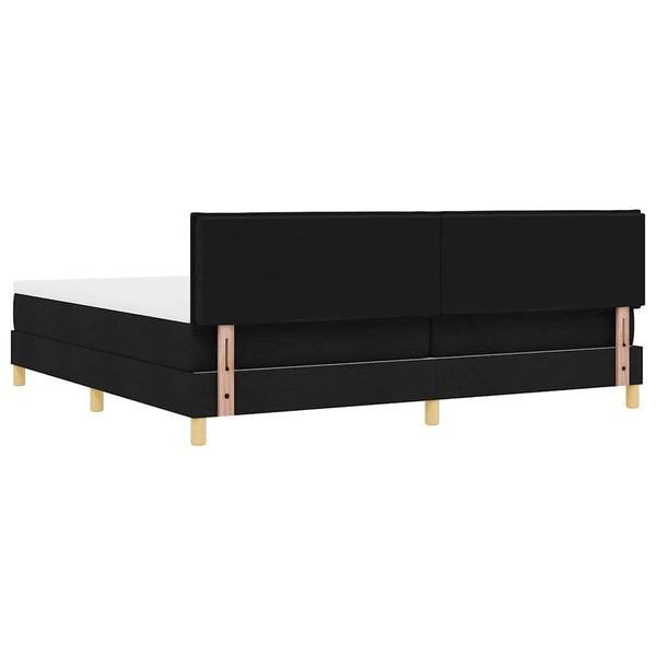 vidaXL Box Spring Bed with Pillows Black 200 x 200 cm Fabric