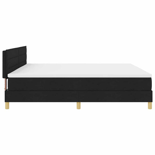 vidaXL Box Spring Bed with Pillows Black 200 x 200 cm Fabric