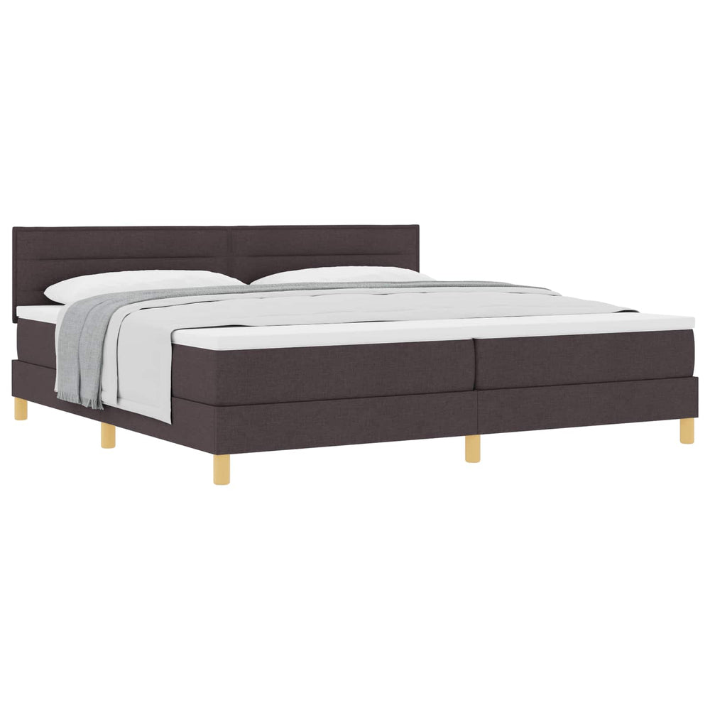 vidaXL Box Spring Bed with Pillows Dark Brown 200 x 200 cm Fabric