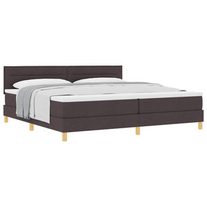vidaXL Box Spring Bed with Pillows Dark Brown 200 x 200 cm Fabric
