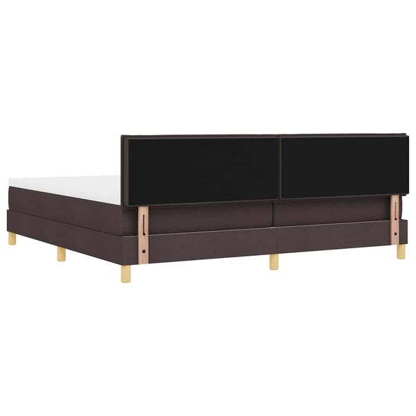 vidaXL Box Spring Bed with Pillows Dark Brown 200 x 200 cm Fabric