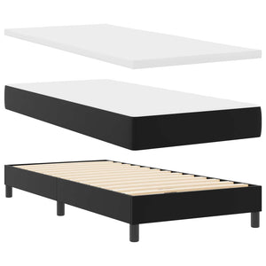 vidaXL Box Spring Bed with Mattress Black 90 x 190 cm Faux Leather