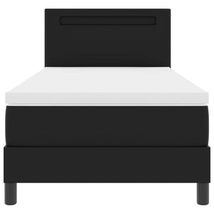 vidaXL Box Spring Bed with Mattress Black 90 x 190 cm Faux Leather