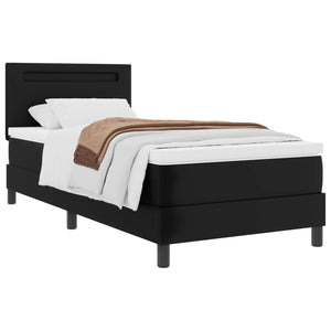 vidaXL Box Spring Bed with Mattress Black 90 x 190 cm Faux Leather