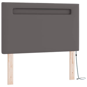 vidaXL Box Spring Bed with Mattress Grey 90 x 190 cm Artificial Leather