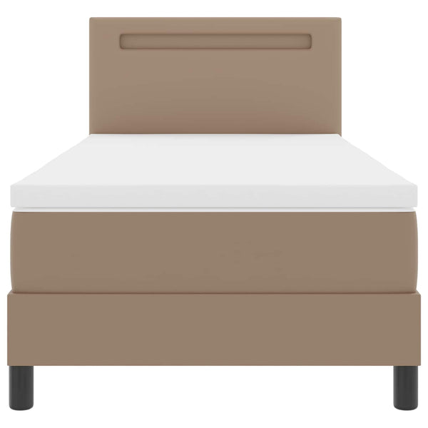 vidaXL Box Spring Bed with Mattress Cappuccino 90 x 190 cm Faux Leather