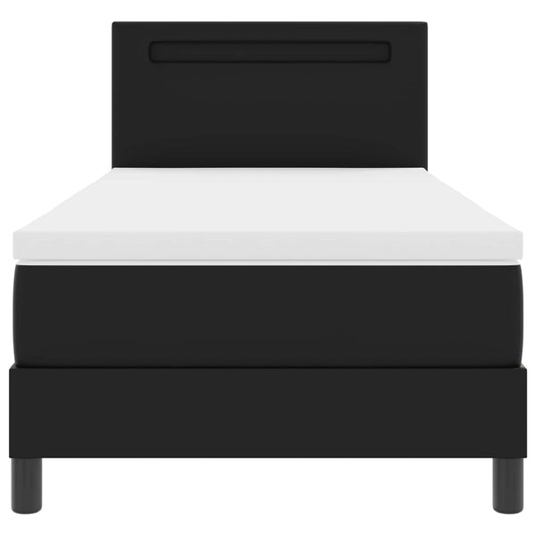 vidaXL Box Spring Bed with Mattress Black 90 x 200 cm Faux Leather