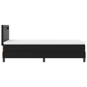 vidaXL Box Spring Bed with Mattress Black 90 x 200 cm Faux Leather
