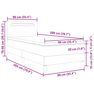 vidaXL Box Spring Bed with Mattress Grey 90 x 200 cm Faux Leather