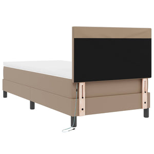 vidaXL Box Spring Bed with Mattress Cappuccino 90 x 200 cm Faux Leather