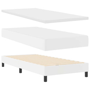 vidaXL Box Spring Bed with Mattress White 100 x 200 cm Faux Leather