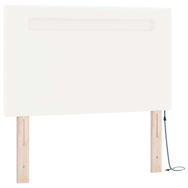 vidaXL Box Spring Bed with Mattress White 100 x 200 cm Faux Leather