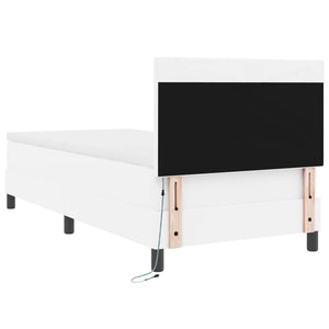 vidaXL Box Spring Bed with Mattress White 100 x 200 cm Faux Leather
