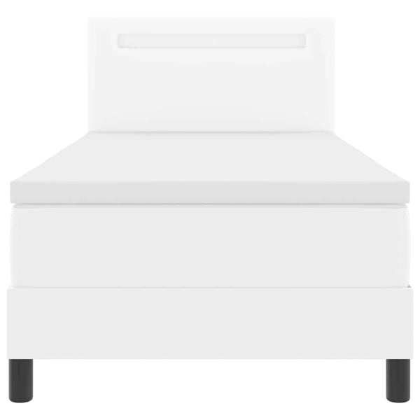 vidaXL Box Spring Bed with Mattress White 100 x 200 cm Faux Leather