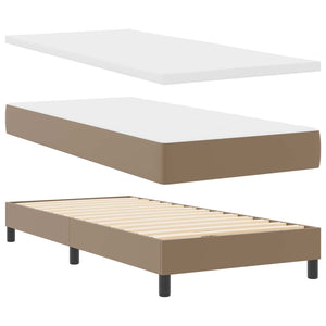 vidaXL Box Spring Bed with Mattress Cappuccino 100 x 200 cm Faux Leather