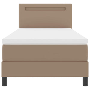 vidaXL Box Spring Bed with Mattress Cappuccino 100 x 200 cm Faux Leather