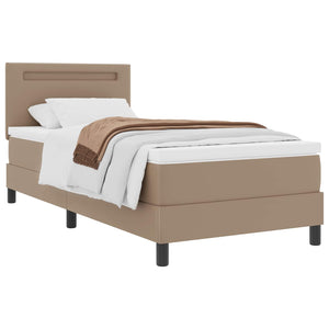 vidaXL Box Spring Bed with Mattress Cappuccino 100 x 200 cm Faux Leather