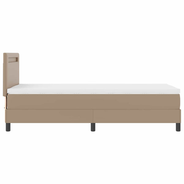 vidaXL Box Spring Bed with Mattress Cappuccino 100 x 200 cm Faux Leather