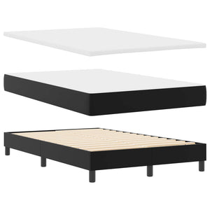 vidaXL Box Spring Bed with Mattress Black 120 x 190 cm Faux Leather