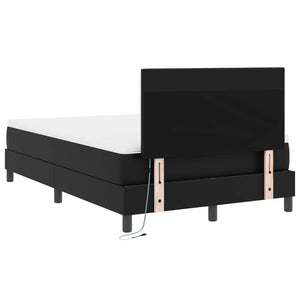 vidaXL Box Spring Bed with Mattress Black 120 x 190 cm Faux Leather